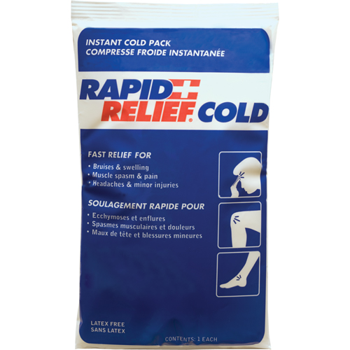 Rapid Relief&reg; Instant Chill Pack, Cold, Single Use, 9" x 6" Fastek