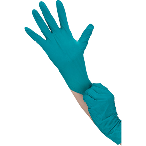 TouchNTuff Disposable Gloves, 7, Nitrile, 5-mil, Powdered, Green Fastek