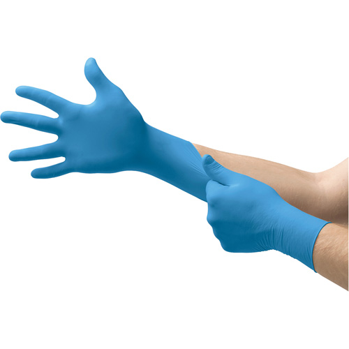 Disposable Gloves, Small, Nitrile, 5-mil, Powdered, Blue Fastek