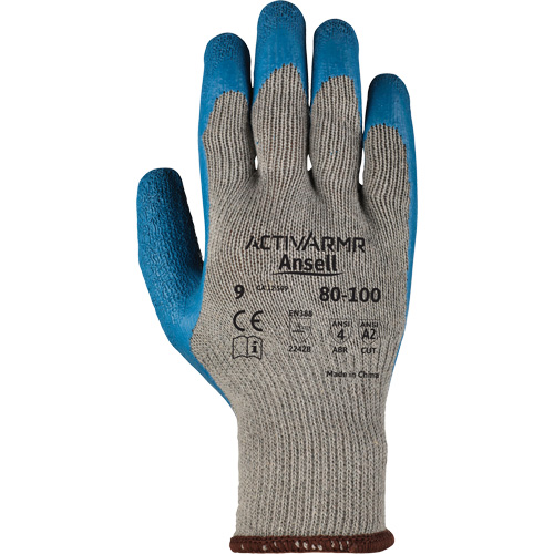 ActivArmr&reg; 80-100 Gloves, 10/X-Large, Rubber Latex Coating, 10 Gauge, Polyester/Cotton Shell Fastek