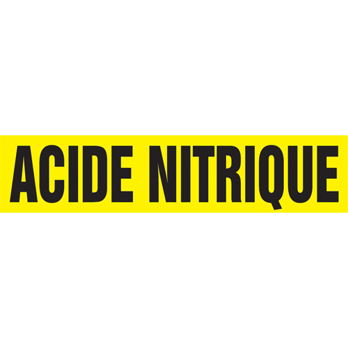 "Acid Nitrique" Pipe Marker, Self-Adhesive, 4" H x 24" W, Black on Yellow Fastek