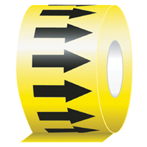 Directional Flow Arrow Tapes, 108', Black on Yellow Fastek