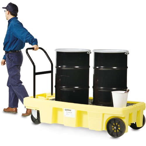 Chariots Poly-Spillcart, 66,5" lo x 29" la x 43,9" h, Cap. de d&eacute;versement 57 gal. US Fastek