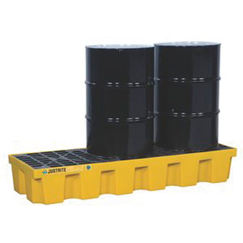 EcoPolyBlend Spill Control Pallets - With Drain, 75 US gal. Spill Capacity, 73" x 25" x 11.6" Fastek