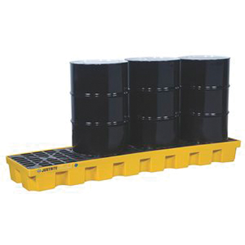 EcoPolyBlend Spill Control Pallets - With Drain, 75 US gal. Spill Capacity, 97" x 25" x 9" Fastek