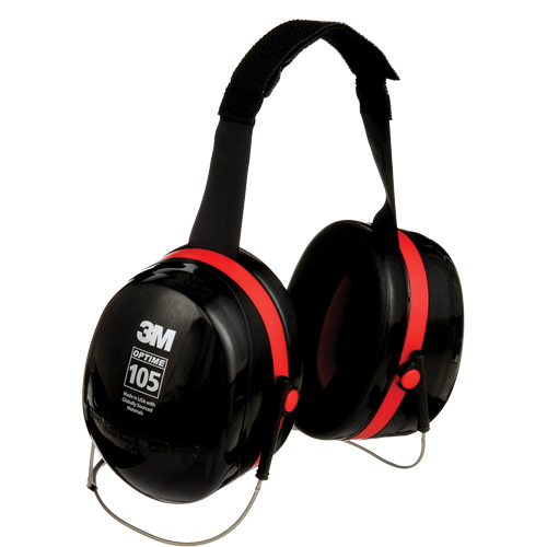 Peltor Optime 105 Series Earmuffs, Neckband, 29 NRR dB Fastek