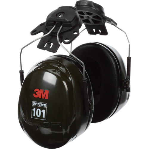 Peltor Optime 101 Series Earmuffs, Cap Mount, 24 NRR dB Fastek
