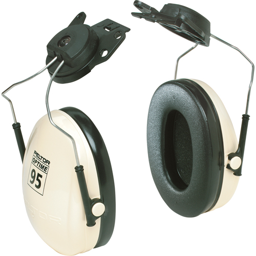Peltor Optime 95 Series Earmuffs, Cap Mount, 21 NRR dB Fastek