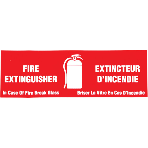 "Fire Extinguisher / Extincteur d'incendie" Label, 2" x 6", Vinyl, Bilingual with Pictogram Fastek