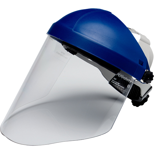 Ratchet Headgear with Faceshield, Polycarbonate, Ratchet Suspension Fastek