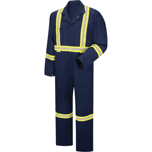 Enhanced Visibility Coveralls, Men's, Navy Blue, Size 38 Fastek