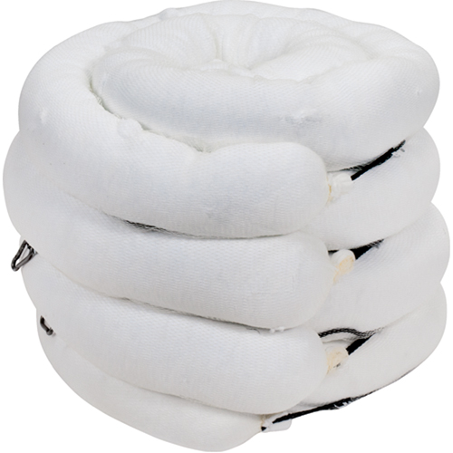 Premium Sorbent Boom, Oil Only, 10' L x 5" W, 35 Gal. Absorbancy, 4 /Pack Fastek