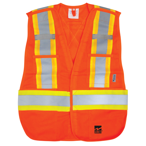 Open Road&reg; Tear Away Vest , High Visibility Orange, Polyester Fastek
