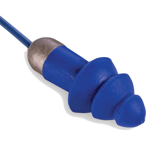 Bouchons d'oreille r&eacute;utilisables et d&eacute;tectable Rockets, Avec cordon, Taille unique, Vrac - &eacute;tui en plastique, NRR dB 27 Fastek