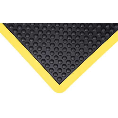 Tapis antifatigue en d&ocirc;me, &agrave; bulles, 2' x 3' x 1/2", Noir, Caoutchouc Fastek