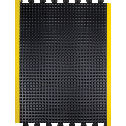 Tapis antifatigue en d&ocirc;me, &agrave; bulles, 3' x 4' x 1/2", Noir, Caoutchouc Fastek
