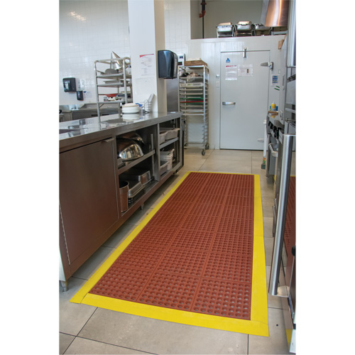 Tapis modulaire antifatigue, Nid d'abeilles, 3' x 3' x 1/2", Brun, Nitrile/Caoutchouc Fastek