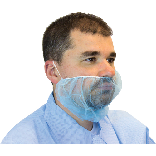 Disposable Beard Covers, Polypropylene, Blue Fastek