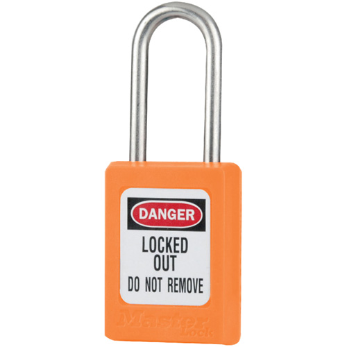 S31 Zenex Safety Padlocks, Orange, Keyed Alike, Thermoplastic, 1-3/8" Width Fastek