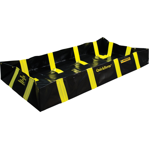 QuickBerm&reg; Containment Berm with Inside Wall Supports, 175 US gal. Capacity, 4' W x 6' L x 12" H, Snap-Up Bracket Fastek
