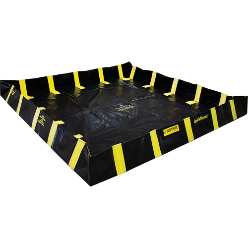 QuickBerm&reg; Containment Berm with Inside Wall Supports, 745 US gal. Capacity, 10' W x 10' L x 12" H, Snap-Up Bracket Fastek