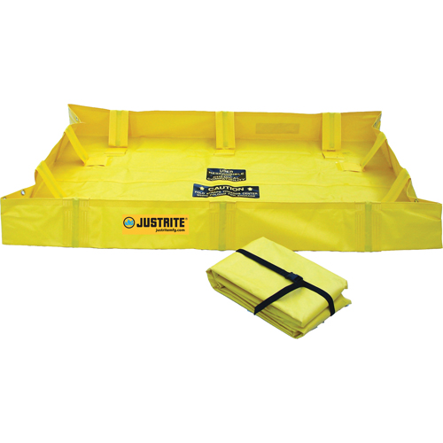 QuickBerm&reg; Lite Containment Berm, 119 gal. Capacity, 4' W x 6' L x 8" H, Snap-Up Bracket Fastek