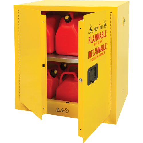 Flammable Storage Cabinet, 22 gal., 2 Door, 35" W x 35" H x 22" D Fastek