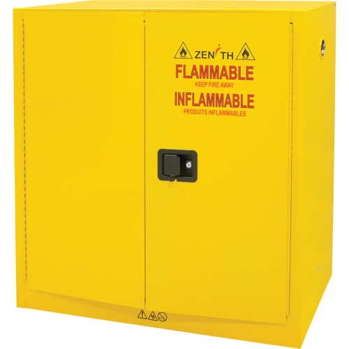 Flammable Storage Cabinet, 30 gal., 2 Door, 43" W x 44" H x 18" D Fastek