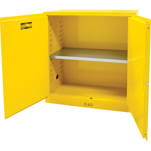 Flammable Storage Cabinet, 30 gal., 2 Door, 43" W x 44" H x 18" D Fastek