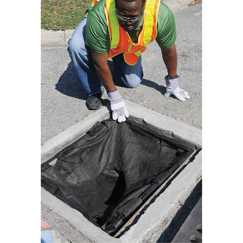 Square Ultra-Drain Guard&reg; Catch Basin Insert with Overflow Port, Oil & Sediment, 16" - 28" L x 20" - 36" W Fastek