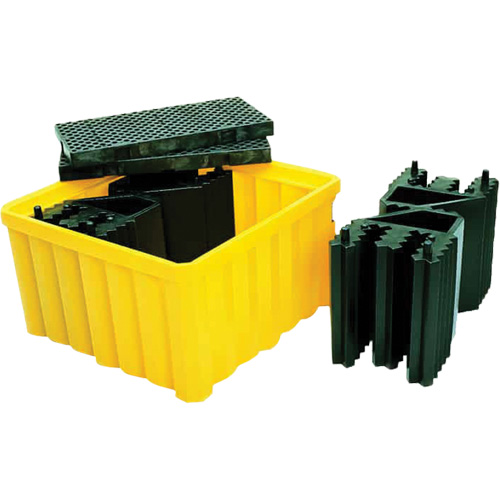 Ultra-IBC Spill Pallet&reg; with Drain, 400 US gal. Spill Capacity, 58.75" x 58.75" x 33" Fastek