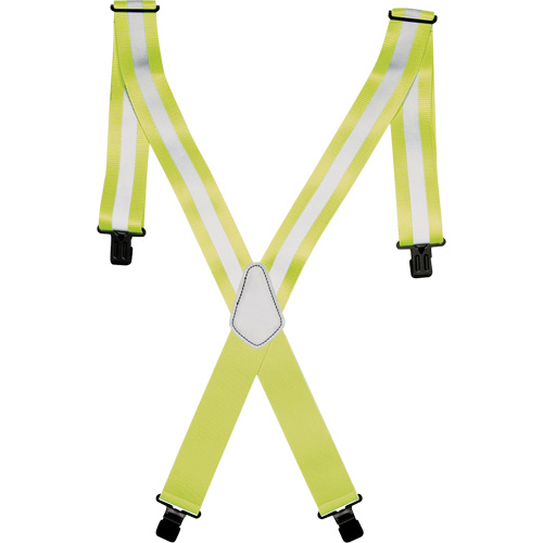 Bretelles de travail haute visibilit&eacute; 2", Jaune lime haute visibilit&eacute;, Couleur r&eacute;fl&eacute;chissante Argent, Taille unique Fastek