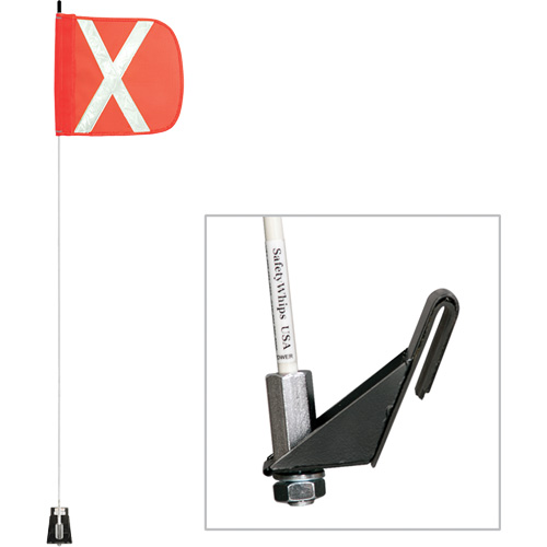 Safety Whip&reg; Light-Duty Whips, Window Mount, 5' High, Orange Fastek