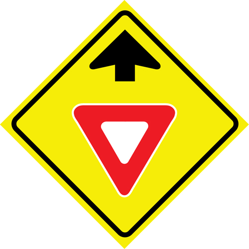 "Yield Ahead" Roll-Up Traffic Sign, 36" x 36", Vinyl, Pictogram Fastek