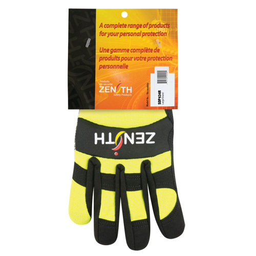 ZM500 High-Visibility Cut-Resistant Mechanic's Gloves, HPPE Palm, Size Medium Fastek