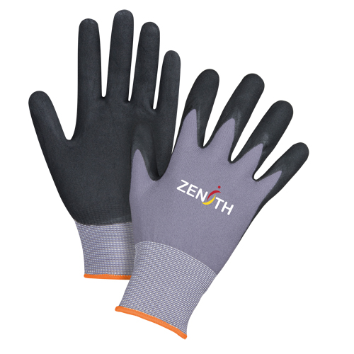 Gants ZX-1 de premi&egrave;re qualit&eacute; compatibles avec les &eacute;crans tactiles, 7/Petit, R&ecirc;vetement Nitrile/Mousse de nitrile, Calibre 15, Enveloppe en Nylon Fastek