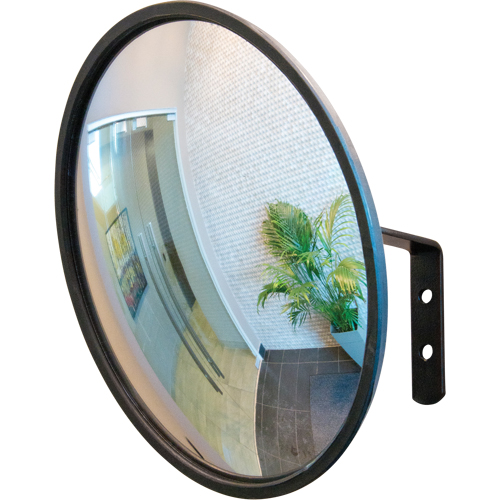 Convex Mirror with Bracket, Indoor/Outdoor, 12" Diameter Fastek