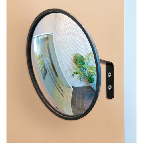 Convex Mirror with Bracket, Indoor/Outdoor, 12" Diameter Fastek