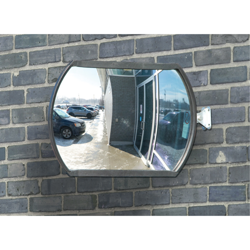 Roundtangular Convex Mirror with Telescopic Arm, 12" H x 18" W, Indoor/Outdoor Fastek