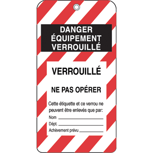 Lockout Tags, Plastic, 3" W x 5-3/4" H, French Fastek
