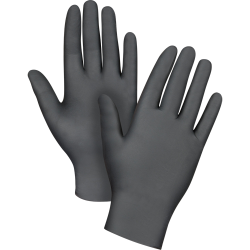 Gants jetables en paquets pour distributeur, 2T-Grand, Nitrile, 5 mils, Sans poudre, Noir Fastek