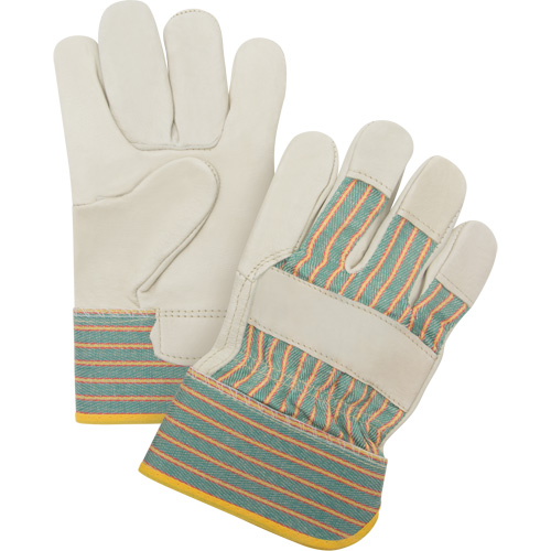 Abrasion-Resistant Fitter's Gloves, Medium, Grain Cowhide Palm Fastek