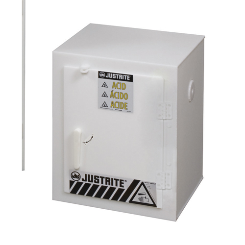 Solid Polyethylene Acid Cabinets, 6 x 0.66043 Gal., 17" x 22" x 17" Fastek
