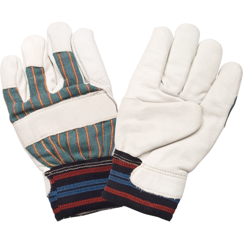 Abrasion-Resistant Winter-Lined Work Gloves, Large, Grain Cowhide Palm, Cotton Fleece Inner Lining Fastek