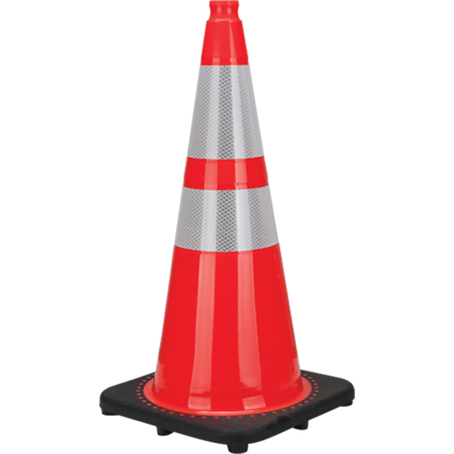Premium Traffic Cone, 28", Orange, 4" & 6" Reflective Collar(s) Fastek