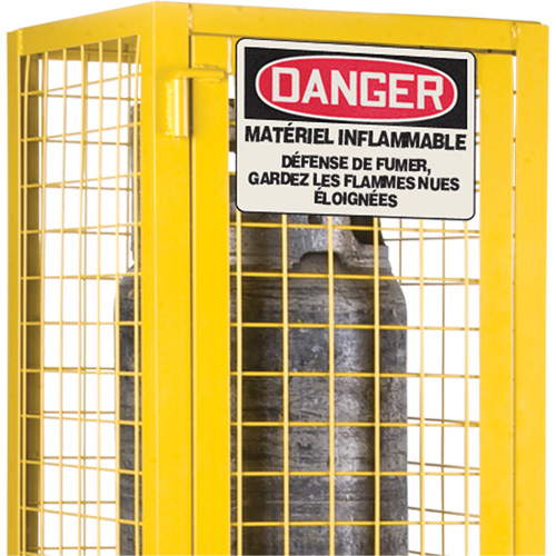 Armoire de s&eacute;curit&eacute; pour cylindres de gaz conforme aux normes de la CSA, nbre de bouteilles: 2, 17" , 17" , 69" , Jaune Fastek