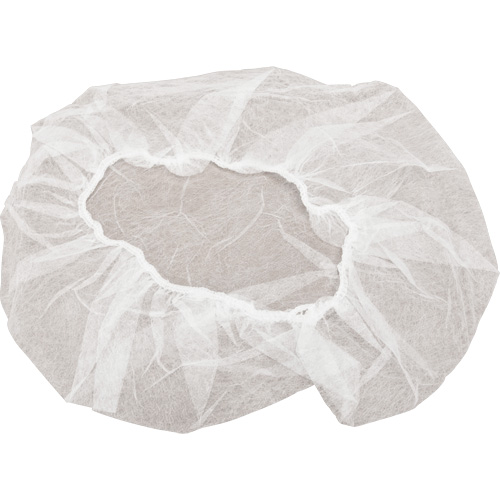 Non-Woven Bouffant Caps, Polypropylene, 18", White Fastek