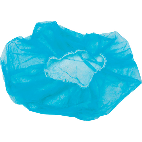 Non-Woven Bouffant Caps, Polypropylene, 21"/Large, Blue Fastek