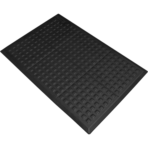 Rejuvenator&reg; Connect No. 502 for Single Workstation, Polyurethane, 2' W x 3' L, 5/8" Thick, Black Fastek