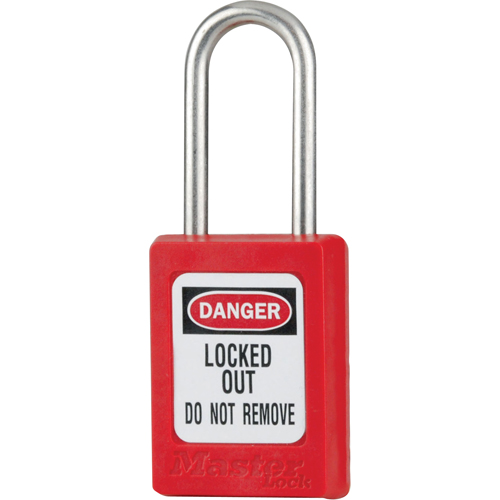 S31 Zenex Safety Padlock, Red, Keyed Different, Thermoplastic, 1-3/8" Width Fastek